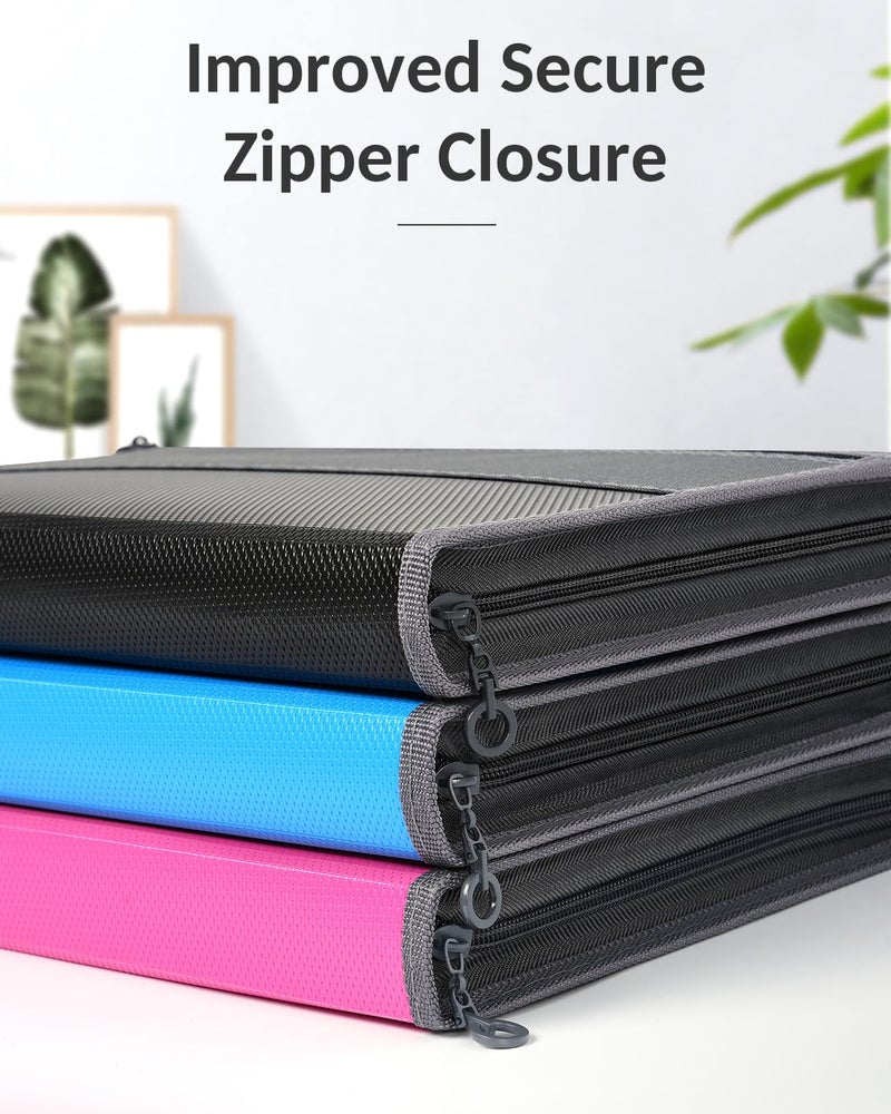 Sooez Accordion File Organizer with Safe Zipper  12 Pocket Expanding File Folder with Front Pencil Pouch  Portable Monthly Paper Bill Tax Receipt Organizer  School Office Supplies  Letter Size  Blue - Image 2
